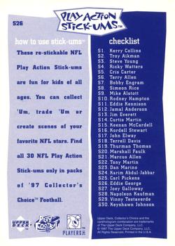 1997 Collector's Choice - Play Action Stick-Ums #S26 Eddie George Back