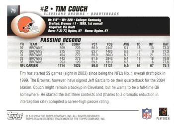 2004 Topps 1st Edition #79 Tim Couch Back