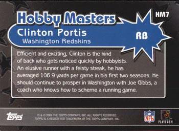 2004 Topps - Hobby Masters #HM7 Clinton Portis Back