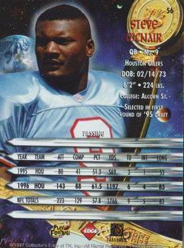 1997 Collector's Edge Excalibur #56 Steve McNair Back