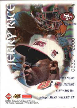 1997 Collector's Edge Excalibur - 22K Knights #08 Jerry Rice Back