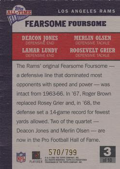 2004 Topps All-Time Fan Favorites - Jumbos #3 Deacon Jones / Lamar Lundy / Merlin Olsen / Roosevelt Grier Back