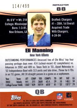 2004 Topps Pristine - Refractors #88 Eli Manning Back