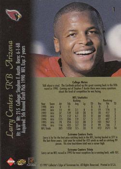 1997 Collector's Edge Extreme #1 Larry Centers Back