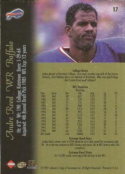 1997 Collector's Edge Extreme #17 Andre Reed Back