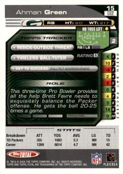 2004 Topps Total - First Edition #15 Ahman Green Back