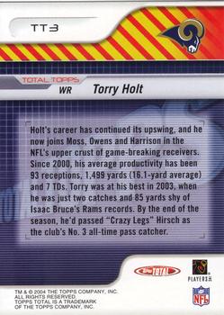 2004 Topps Total - Total Topps #TT3 Torry Holt Back