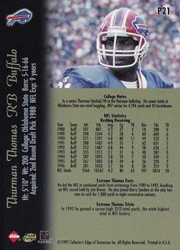 1997 Collector's Edge Extreme - Foil #P21 Thurman Thomas Back