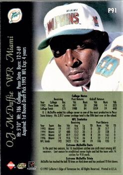 1997 Collector's Edge Extreme - Foil #P91 O.J. McDuffie Back