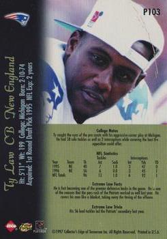 1997 Collector's Edge Extreme - Foil #P103 Ty Law Back