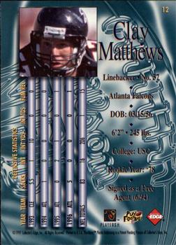 1997 Collector's Edge Masters #12 Clay Matthews Back