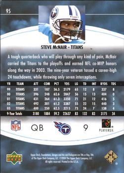 2004 Upper Deck Foundations - Exclusive Gold #95 Steve McNair Back