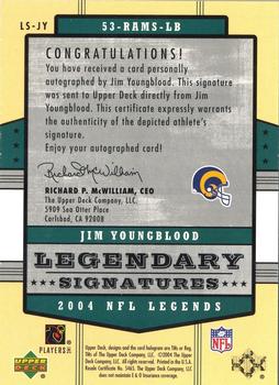 2004 Upper Deck Legends - Legendary Signatures #LS-JY Jim Youngblood Back