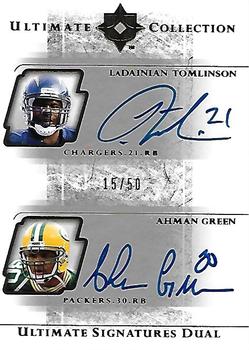 2004 Upper Deck Ultimate Collection - Ultimate Signatures Duals #US2-TG LaDainian Tomlinson / Ahman Green Front