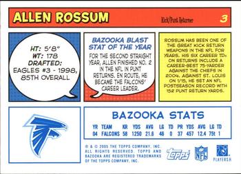 2005 Bazooka - Blue #3 Allen Rossum Back