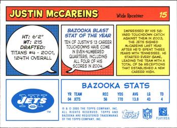 2005 Bazooka - Blue #15 Justin McCareins Back