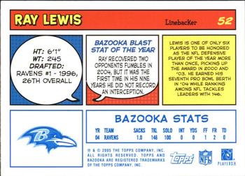 2005 Bazooka - Blue #52 Ray Lewis Back