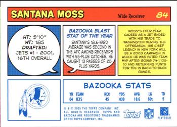 2005 Bazooka - Blue #84 Santana Moss Back