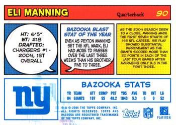 2005 Bazooka - Blue #90 Eli Manning Back