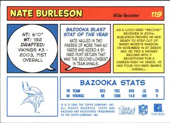 2005 Bazooka - Blue #119 Nate Burleson Back