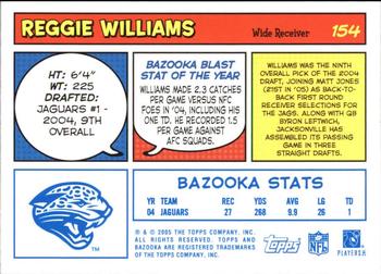 2005 Bazooka - Blue #154 Reggie Williams Back