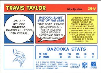 2005 Bazooka - Blue #164 Travis Taylor Back