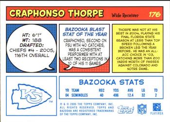 2005 Bazooka - Blue #176 Craphonso Thorpe Back