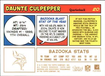 2005 Bazooka - Gold #20 Daunte Culpepper Back