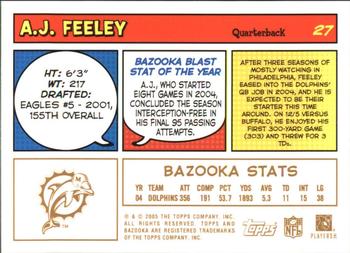 2005 Bazooka - Gold #27 A.J. Feeley Back
