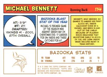2005 Bazooka - Gold #114 Michael Bennett Back