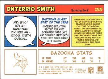 2005 Bazooka - Gold #155 Onterrio Smith Back