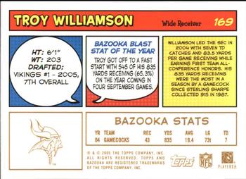 2005 Bazooka - Gold #169 Troy Williamson Back