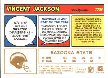 2005 Bazooka - Gold #179 Vincent Jackson Back