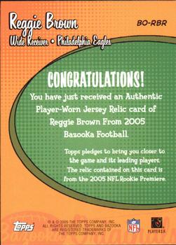 2005 Bazooka - Originals Jerseys #BO-RBR Reggie Brown Back