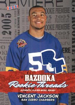 2005 Bazooka - Rookie Threads #BZR-VJ Vincent Jackson Front