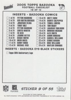 2005 Bazooka - Stickers/Checklists #9 Philip Rivers / Chris Simms / Michael Vick / Daunte Culpepper Back
