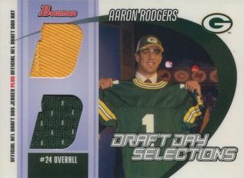 2005 Bowman - Draft Day Selections Relics #DJH-ARO Aaron Rodgers Front