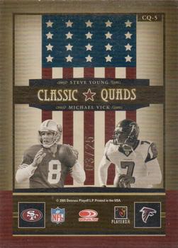2005 Donruss Classics - Classic Quads Gold #CQ-5 Dan Marino / Peyton Manning / Steve Young / Michael Vick Back