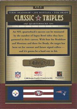 2005 Donruss Classics - Classic Triples Bronze #CT-3 Terry Bradshaw / Joe Montana / Tom Brady Back