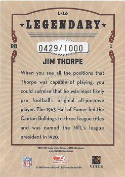 2005 Donruss Classics - Legendary Players Bronze #L-16 Jim Thorpe Back