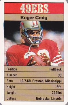 1987 Ace Fact Pack San Francisco 49ers #NNO Roger Craig Front