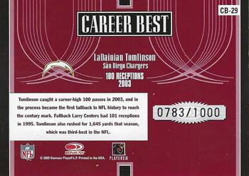2005 Donruss Elite - Career Best Red #CB-29 LaDainian Tomlinson Back