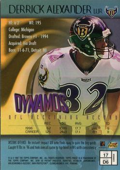 1997 Finest #17 Derrick Alexander Back