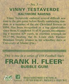 1997 Fleer Goudey #3 Vinny Testaverde Back