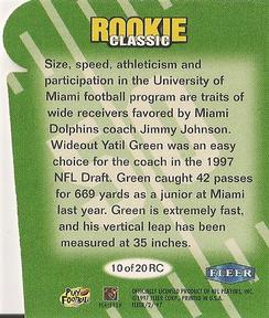1997 Fleer Goudey II - Rookie Classics #10RC Yatil Green Back