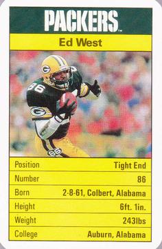 1987 Ace Fact Pack Green Bay Packers #NNO Ed West Front