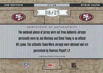 2005 Leaf Limited - Common Threads #CT-43 Joe Montana / Steve Young Back