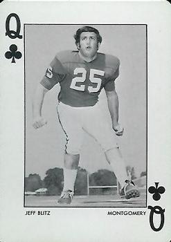 1972 Alabama Crimson Tide Playing Cards (White Backs) #Q♣ Jeff Blitz Front