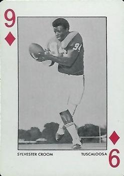 1972 Alabama Crimson Tide Playing Cards (White Backs) #9♦ Sylvester Croom Front