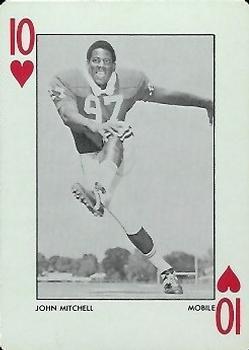 1972 Alabama Crimson Tide Playing Cards (White Backs) #10♥ John Mitchell Front